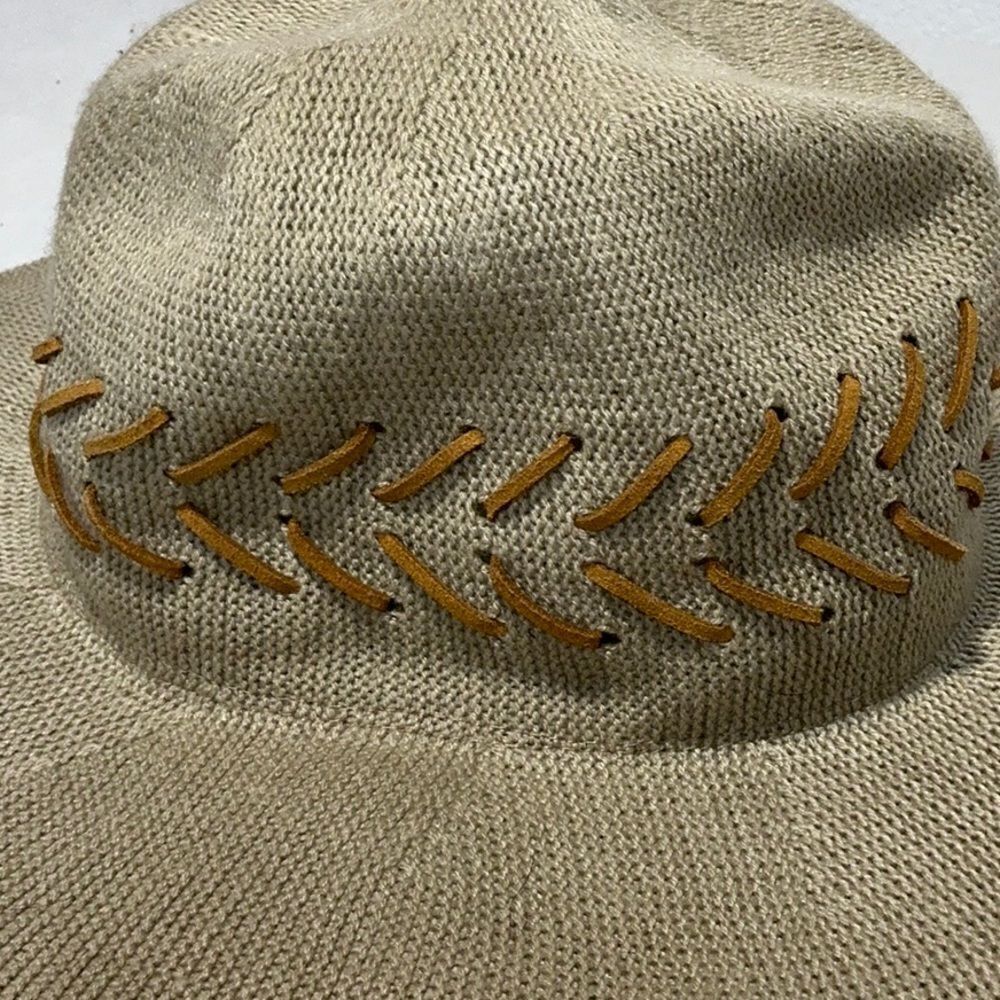 INC Leather Weave Burlap Wide Brim Hat - Picture 5 of 9